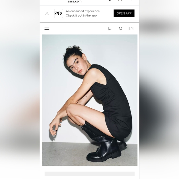 Women's Zara Black vegan Leather Low Heel Knee High Boots SZ 41 pull-on fit. - Picture 12 of 12